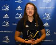 16 November 2019; Daisy Earle during the Leinster Rugby Womens Cap and Jersey Presentation 2019 at the RDS in Dublin. Photo by Ramsey Cardy/Sportsfile