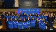16 November 2019; The Leinster squad during the Leinster Rugby Womens Cap and Jersey Presentation 2019 at the RDS in Dublin. Photo by Ramsey Cardy/Sportsfile
