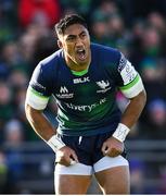 17 November 2019; Bundee Aki of Connacht during the Heineken Champions Cup Pool 5 Round 1 match between Connacht and Montpellier at The Sportsground in Galway. Photo by Ramsey Cardy/Sportsfile