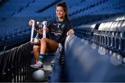 18 November 2019; Amy Gavin Mangan of Naomh Ciarán, with the Ladies All-Ireland Intermediate Club Trophy during LGFA All-Ireland Club Finals Captains Day at Croke Park in Dublin. Photo by Sam Barnes/Sportsfile