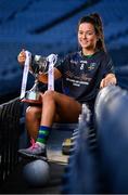 18 November 2019; Amy Gavin Mangan of Naomh Ciarán, with the Ladies All-Ireland Intermediate Club Trophy during LGFA All-Ireland Club Finals Captains Day at Croke Park in Dublin. Photo by Sam Barnes/Sportsfile