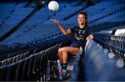 18 November 2019; Amy Gavin Mangan of Naomh Ciarán, with the Ladies All-Ireland Intermediate Club Trophy during LGFA All-Ireland Club Finals Captains Day at Croke Park in Dublin. Photo by Sam Barnes/Sportsfile