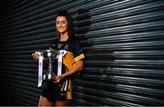 18 November 2019; Eimear Meaney of Mourneabbey with the Dolores Tyrrell Memorial Cup ahead of the Senior Ladies All-Ireland Club Final, during LGFA All-Ireland Club Finals Captains Day at Croke Park in Dublin. Photo by Sam Barnes/Sportsfile