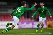 18 November 2019; Oliver O'Neill of Republic of Ireland, left, celebrates scoring his side's first goal with team-mate Ben McCormack during the UEFA Under-17 European Championship Qualifier match between Republic of Ireland and Israel at Turner's Cross in Cork. Photo by Piaras Ó Mídheach/Sportsfile