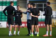 18 November 2019; Manager Stephen Kenny speaks to players during a Republic of Ireland U21's squad training session at Tallaght Stadium in Dublin. Photo by Harry Murphy/Sportsfile