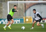 18 November 2019; Danny Grant and Corey O'Keefe during a Republic of Ireland U21's squad training session at Tallaght Stadium in Dublin. Photo by Harry Murphy/Sportsfile