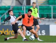 18 November 2019; Danny McNamara and Gavin Kilkenny during a Republic of Ireland U21's squad training session at Tallaght Stadium in Dublin. Photo by Harry Murphy/Sportsfile