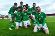 18 November 2019; Anselmo Garcia McNulty, 5, celebrates with his Republic of Ireland team-mates after scoring his side's second goal during the UEFA Under-17 European Championship Qualifier match between Republic of Ireland and Israel at Turner's Cross in Cork. Photo by Piaras Ó Mídheach/Sportsfile