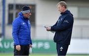 18 November 2019; Scrum coach Robin McBryde, left, and head coach Leo Cullen during Leinster Rugby squad training at Energia Park in Donnybrook, Dublin. Photo by Brendan Moran/Sportsfile