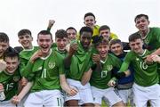 18 November 2019; Republic of Ireland players celebrate after the UEFA Under-17 European Championship Qualifier match between Republic of Ireland and Israel at Turner's Cross in Cork. Photo by Piaras Ó Mídheach/Sportsfile