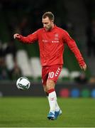 18 November 2019; Christian Eriksen of Denmark warms up prior to the UEFA EURO2020 Qualifier match between Republic of Ireland and Denmark at the Aviva Stadium in Dublin. Photo by Eóin Noonan/Sportsfile