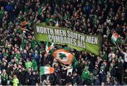 18 November 2019; Republic of Ireland supporters prior to the UEFA EURO2020 Qualifier match between Republic of Ireland and Denmark at the Aviva Stadium in Dublin. Photo by Ben McShane/Sportsfile