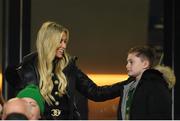 18 November 2019; Claudine Keane with her son Robbie Keane Junior during the UEFA EURO2020 Qualifier match between Republic of Ireland and Denmark at the Aviva Stadium in Dublin. Photo by Eóin Noonan/Sportsfile