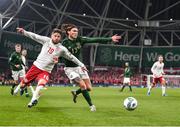 18 November 2019; Christian Eriksen of Denmark in action against Jeff Hendrick of Republic of Ireland during the UEFA EURO2020 Qualifier match between Republic of Ireland and Denmark at the Aviva Stadium in Dublin. Photo by Harry Murphy/Sportsfile