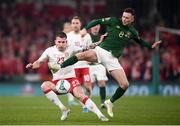 18 November 2019; Alan Browne of Republic of Ireland in action against Pierre-Emile Højbjerg of Denmark during the UEFA EURO2020 Qualifier match between Republic of Ireland and Denmark at the Aviva Stadium in Dublin. Photo by Stephen McCarthy/Sportsfile