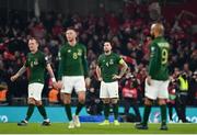18 November 2019; Republic of Ireland players, including Shane Duffy, centre, react after conceding a goal during the UEFA EURO2020 Qualifier match between Republic of Ireland and Denmark at the Aviva Stadium in Dublin. Photo by Seb Daly/Sportsfile