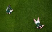 18 November 2019; Ciaran Clark, left, and Shane Duffy of Republic of Ireland following the UEFA EURO2020 Qualifier match between Republic of Ireland and Denmark at the Aviva Stadium in Dublin. Photo by Ramsey Cardy/Sportsfile