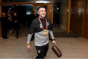 18 November 2019; Republic of Ireland assistant coach Robbie Keane arrives prior to the UEFA EURO2020 Qualifier match between Republic of Ireland and Denmark at the Aviva Stadium in Dublin. Photo by Stephen McCarthy/Sportsfile