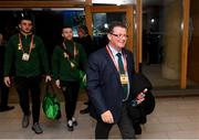 18 November 2019; FAI Director of Communications Cathal Dervan arrives prior to the UEFA EURO2020 Qualifier match between Republic of Ireland and Denmark at the Aviva Stadium in Dublin. Photo by Stephen McCarthy/Sportsfile