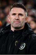18 November 2019; Republic of Ireland assistant coach Robbie Keane during the UEFA EURO2020 Qualifier match between Republic of Ireland and Denmark at the Aviva Stadium in Dublin. Photo by Stephen McCarthy/Sportsfile