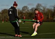 19 November 2019; Keith Earls works with physiotherapist Ray McGinley during a Munster Rugby squad training session at the University of Limerick in Limerick. Photo by Diarmuid Greene/Sportsfile