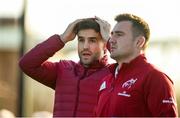 19 November 2019; Conor Murray and Niall Scannell sit out Munster Rugby squad training at the University of Limerick in Limerick. Photo by Diarmuid Greene/Sportsfile