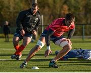 19 November 2019; Billy Holland, right, and James Cronin during Munster Rugby squad training at the University of Limerick in Limerick. Photo by Diarmuid Greene/Sportsfile