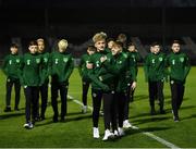 19 November 2019; Sam Curtis, left, and Alex Nolan of Republic of Ireland prior to the U15 International Friendly match between Republic of Ireland and Poland at Eamonn Deacy Park in Galway. Photo by Seb Daly/Sportsfile