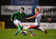 19 November 2019; Adam Murphy of Republic of Ireland in action against Kamil Fura of Poland during the U15 International Friendly match between Republic of Ireland and Poland at Eamonn Deacy Park in Galway. Photo by Seb Daly/Sportsfile