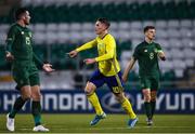 19 November 2019; Viktor Gyokeres of Sweden celebrates after scoring his side's first goal during the UEFA European U21 Championship Qualifier match between Republic of Ireland and Sweden at Tallaght Stadium in Tallaght, Dublin. Photo by Harry Murphy/Sportsfile