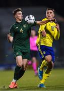 19 November 2019; Conor Masterson of Republic of Ireland in action against Viktor Gyokeres of Sweden during the UEFA European U21 Championship Qualifier match between Republic of Ireland and Sweden at Tallaght Stadium in Tallaght, Dublin. Photo by Harry Murphy/Sportsfile