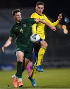 19 November 2019; Conor Masterson of Republic of Ireland in action against Viktor Gyokeres of Sweden during the UEFA European U21 Championship Qualifier match between Republic of Ireland and Sweden at Tallaght Stadium in Tallaght, Dublin. Photo by Harry Murphy/Sportsfile