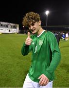 19 November 2019; Kevin Zefi of Republic of Ireland following his side's victory during the U15 International Friendly match between Republic of Ireland and Poland at Eamonn Deacy Park in Galway. Photo by Seb Daly/Sportsfile