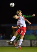 19 November 2019; Sam Curtis of Republic of Ireland in action against Oliwier Slawinski of Poland during the U15 International Friendly match between Republic of Ireland and Poland at Eamonn Deacy Park in Galway. Photo by Seb Daly/Sportsfile
