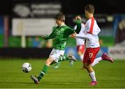 19 November 2019; Rocco Vata of Republic of Ireland in action against Tommaso Guercio of Poland during the U15 International Friendly match between Republic of Ireland and Poland at Eamonn Deacy Park in Galway. Photo by Seb Daly/Sportsfile