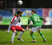 19 November 2019; Rocco Vata of Republic of Ireland in action against Michal Rosiak of Poland during the U15 International Friendly match between Republic of Ireland and Poland at Eamonn Deacy Park in Galway. Photo by Seb Daly/Sportsfile