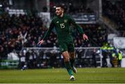 19 November 2019; Troy Parrott of Republic of Ireland celebrates after scoring his side's third goal during the UEFA European U21 Championship Qualifier match between Republic of Ireland and Sweden at Tallaght Stadium in Tallaght, Dublin. Photo by Harry Murphy/Sportsfile