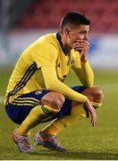 19 November 2019; Dennis Hadzikadunic of Sweden following the UEFA European U21 Championship Qualifier match between Republic of Ireland and Sweden at Tallaght Stadium in Tallaght, Dublin. Photo by Eóin Noonan/Sportsfile