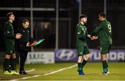 19 November 2019; Aidan Keena replaced his Republic of Ireland team-mate Adam Idah during the UEFA European U21 Championship Qualifier match between Republic of Ireland and Sweden at Tallaght Stadium in Tallaght, Dublin. Photo by Stephen McCarthy/Sportsfile