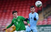 18 November 2019; Calum Kavanagh of Republic of Ireland in action against Ariel Belson of Israel during the UEFA Under-17 European Championship Qualifier match between Republic of Ireland and Israel at Turner's Cross in Cork. Photo by Piaras Ó Mídheach/Sportsfile