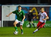 19 November 2019; Joe O’Brien Whitmarsh of Republic of Ireland in action against Oliwier Slawinski of Poland during the U15 International Friendly match between Republic of Ireland and Poland at Eamonn Deacy Park in Galway. Photo by Seb Daly/Sportsfile