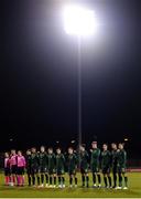 19 November 2019; Republic of Ireland players prior to the UEFA European U21 Championship Qualifier match between Republic of Ireland and Sweden at Tallaght Stadium in Tallaght, Dublin. Photo by Harry Murphy/Sportsfile