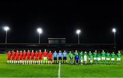 19 November 2019; Players and officials prior to the U15 International Friendly match between Republic of Ireland and Poland at Eamonn Deacy Park in Galway. Photo by Seb Daly/Sportsfile