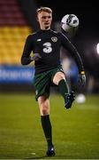 19 November 2019; Liam Scales of Republic of Ireland prior to the UEFA European U21 Championship Qualifier match between Republic of Ireland and Sweden at Tallaght Stadium in Tallaght, Dublin. Photo by Harry Murphy/Sportsfile