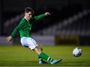 19 November 2019; Justin Ferizaj of Republic of Ireland during the U15 International Friendly match between Republic of Ireland and Poland at Eamonn Deacy Park in Galway. Photo by Seb Daly/Sportsfile