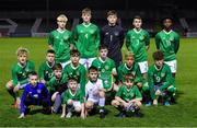 19 November 2019; Republic of Ireland team, back row, from left, Finn Cowper Gray, Cathal Heffernan, Conor Walsh, Luke O’Brien and Gideon Tetteh, front row, from left, Sam Curtis, Adam Murphy, Justin Ferizaj, James McManus Caden McLaughlin and Kevin Zefi during the U15 International Friendly match between Republic of Ireland and Poland at Eamonn Deacy Park in Galway. Photo by Seb Daly/Sportsfile