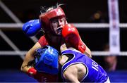 20 November 2019; Nycole Hayes of Togher, Co Cork, top, in action against Ceire Smith of Cavan in their 51kg bout during the IABA Irish National Elite Boxing Championships at the National Stadium in Dublin. Photo by Piaras Ó Mídheach/Sportsfile