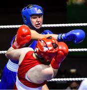 20 November 2019; Ciara Ginty, Geesala, Co Mayo, behind, in action against Clodagh Greene of Crumlin, Co Dublin, in their 64kg bout during the IABA Irish National Elite Boxing Championships at the National Stadium in Dublin. Photo by Piaras Ó Mídheach/Sportsfile