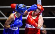 20 November 2019; Clodagh Greene of Crumlin, Co Dublin, right, in action against Ciara Ginty, Geesala, Co Mayo, in their 64kg bout during the IABA Irish National Elite Boxing Championships at the National Stadium in Dublin. Photo by Piaras Ó Mídheach/Sportsfile