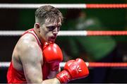 20 November 2019; Thomas Carthy of Crumlin, Co Dublin, during the 91+kg bout against Kenneth Okungbowa of Athlone, Co Westmeath, at the IABA Irish National Elite Boxing Championships at the National Stadium in Dublin. Photo by Piaras Ó Mídheach/Sportsfile